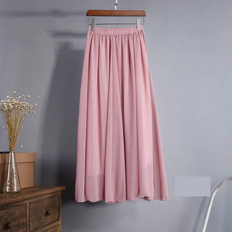19 Цвета плиссированные Высокая Талия Для женщин шифоновые длинные юбки Винтаж