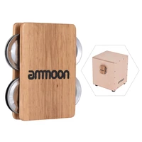 ammoon cajon box drum companion drum accessories 4 bell jingle castanet for hand percussion instruments