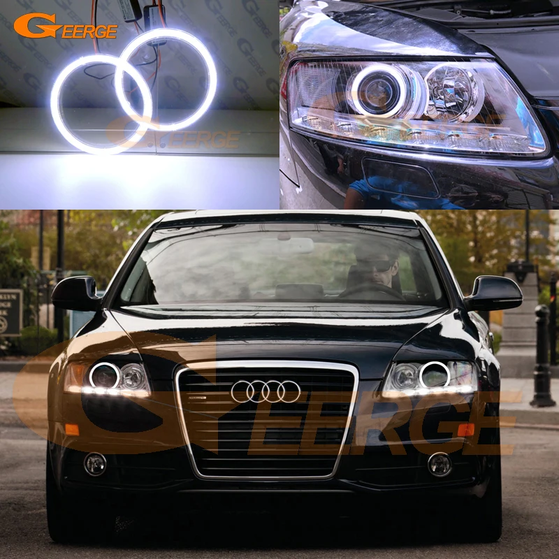 Для AUDI A6 S6 RS6 2009 2010 2011 ксеноновые фары отличные ангельские глазки Ультра яркое освещение COB комплект светодиодов «глаза ангела»
