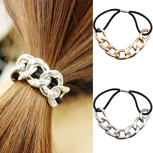 

Hot Fashion Women's Korean Style Metal Head Chain Headband Head Piece Elastic Hair Band Rope 8N6K