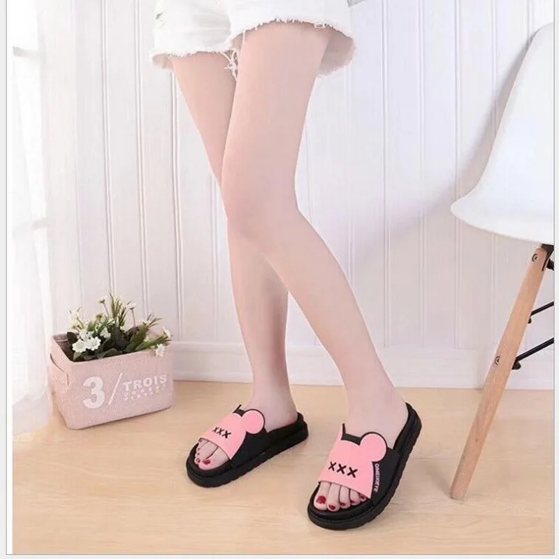 Slippers Women Flat Slides Summer Casual Beach Flip Flops Shoes Non-slip Indoor House Home Slippers