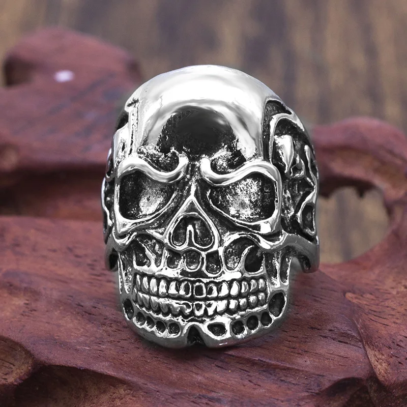 Fashion Punk Style Retro Skull Rings Men Cool Skeleton Alloy Gothic Biker Ring Jewelry Dropshipping |