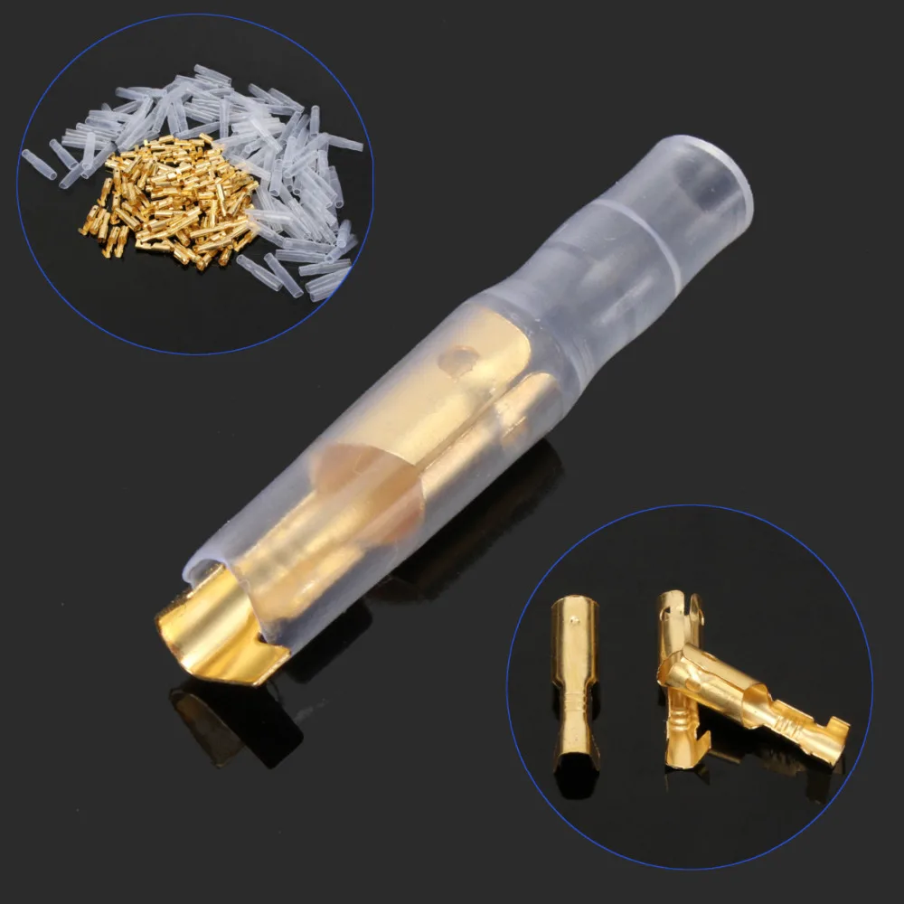 

Female 3.5mm Brass Bullet Connector Terminal + Insulation Cover GTC x 100 pcs