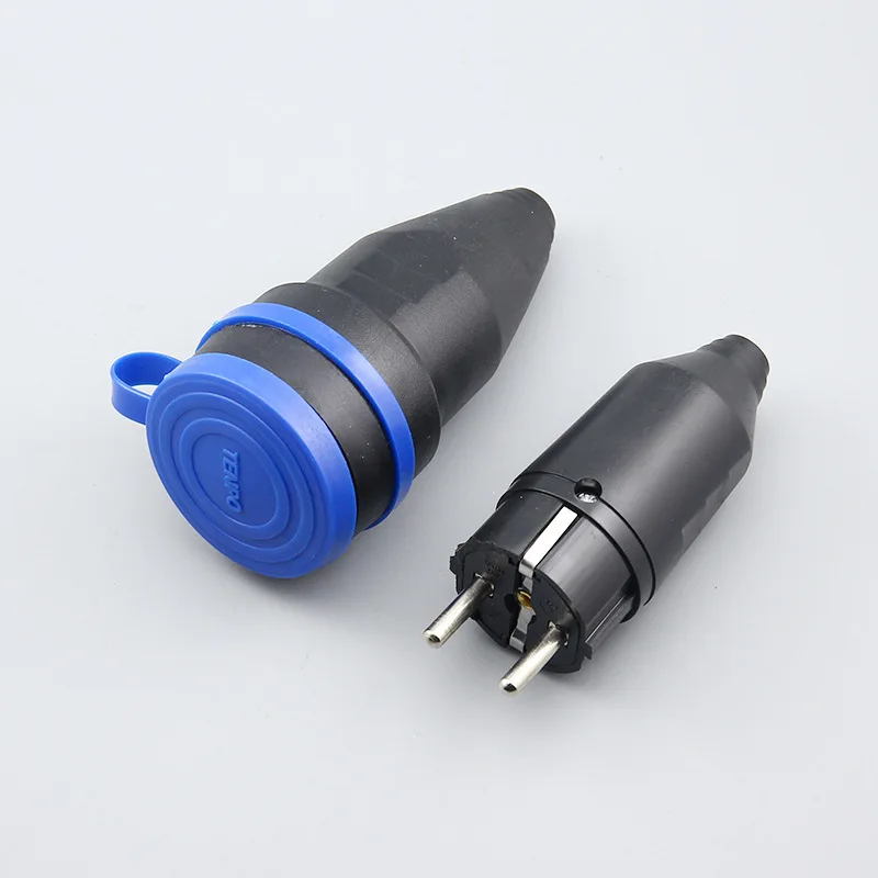 1 пара ЕС водонепроницаемый IP44 круглый 2Pin Электрический мощность мужской Schuko Plug Rewireable розетка выходной адаптер удлинитель Разъем