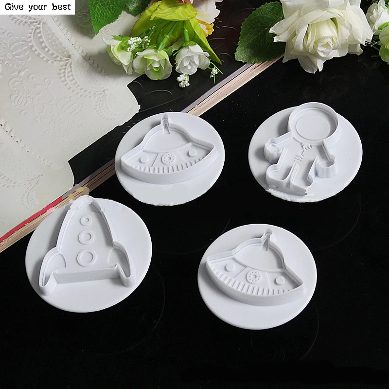 4 шт./компл. внешний космический корабль серия Форма Еда Класс Пластик Формочки