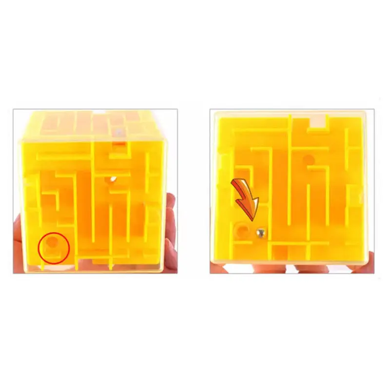 Игра-Головоломка Скорость куб Новинка; Лидер продаж Лабиринт Игрушки Magic Cube 3D мини-Роллинг шарового желтого цвета