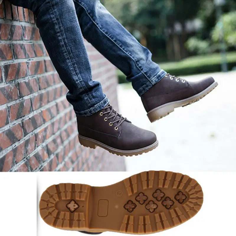 Толстые Теплые мужские Кожаные Древесины Сапоги Зимняя Обувь С Мехом 2017A/W Замши