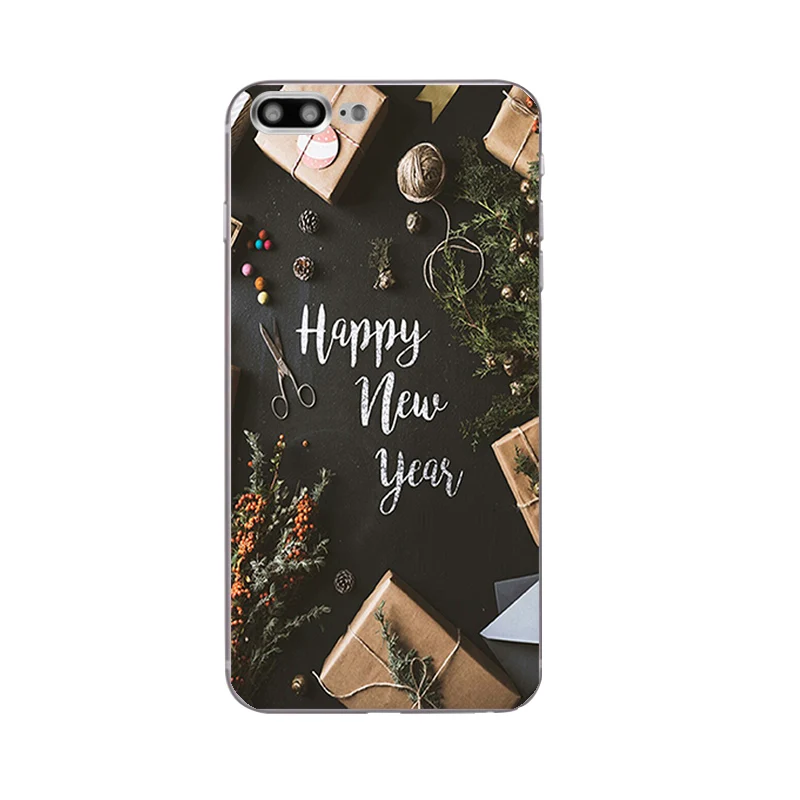 DIY для Apple iPhone 7/8 Plus X чехол телефона 5C 5S SE 10 оболочка мягкий TPU 6 6S Новогодняя печать |