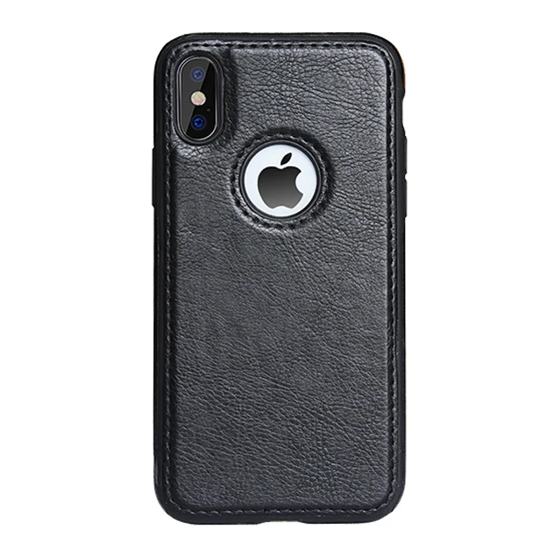 Black Прошитый Тонкий чехол из искусственной кожи для iphone 11Pro Max XR X XS MAX, кожаный Ультратонкий чехол для телефона s для 6 6s 7 8 plus, защитный чехол - Цвет: Black