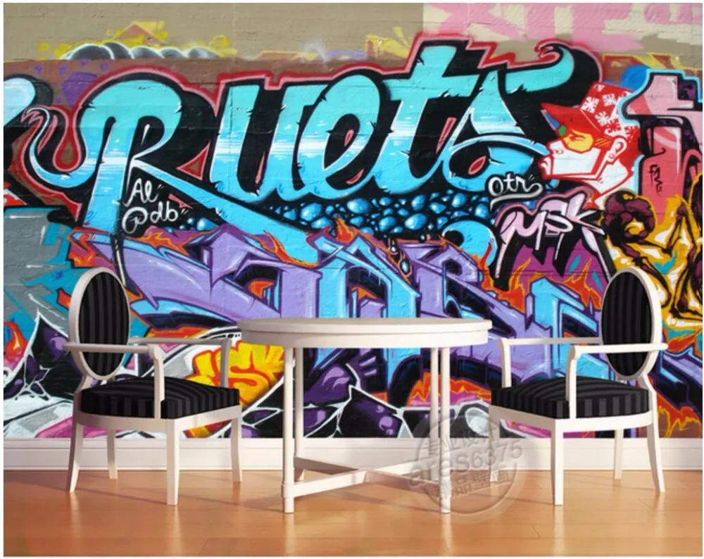 WDBH заказ росписи 3d обои Винтаж граффити на кирпичной стене Фреска фоне стены