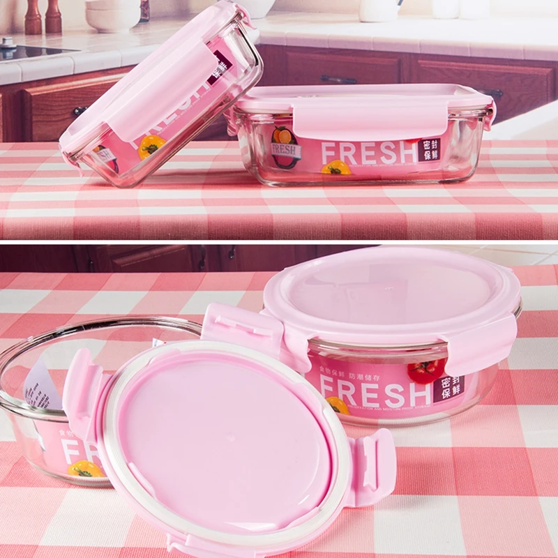 2 шт./компл. прозрачный Стекло Коробки для обедов с сумкой запаянный герметичный