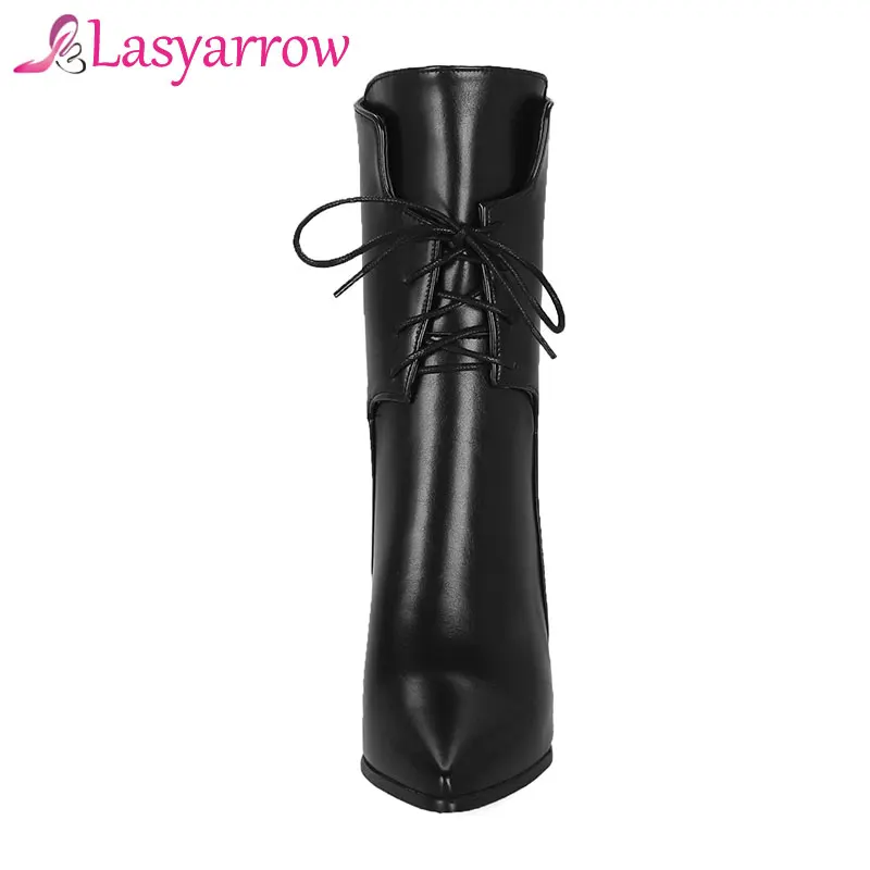 Lasyarrow/красные сапоги до середины икры из лакированной кожи с острым носком