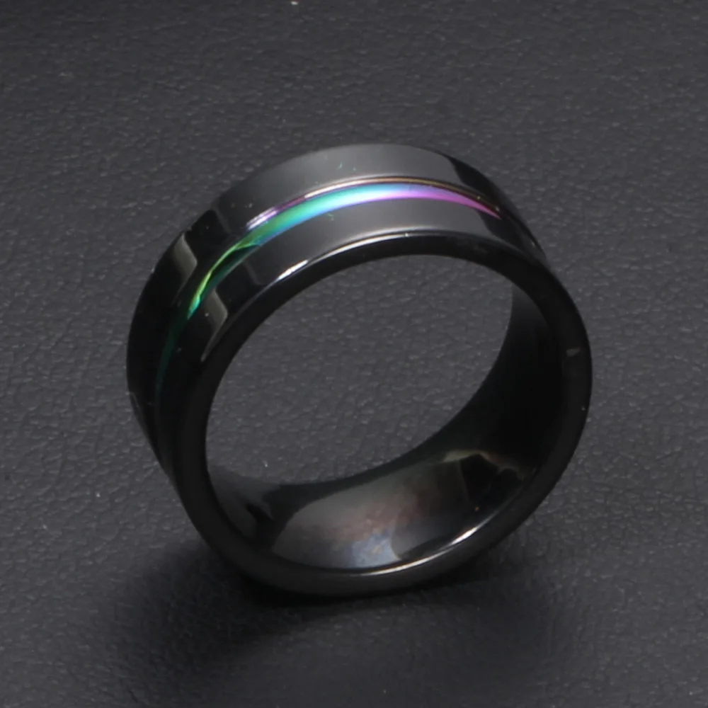 Модные кольца 8 мм из нержавеющей стали красочные вогнутые вечерние в стиле хип
