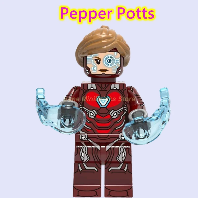 Pepper Potts Мстители эндгейм перец Поттс спасатель Марк ЖЕЛЕЗНЫЙ ЧЕЛОВЕК Марк 85 Тони Старк Железный человек строительные блоки кирпичи Marvel игрушки для детей - Цвет: Pepper Potts