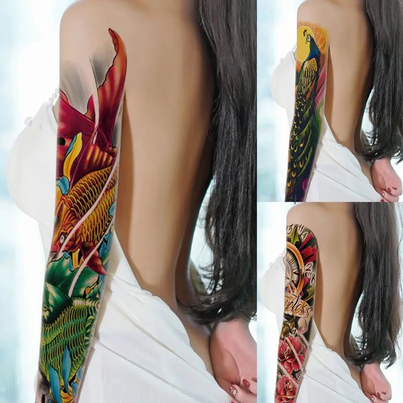 1 лист большая полная рука Временные татуировки стикер водонепроницаемый Череп