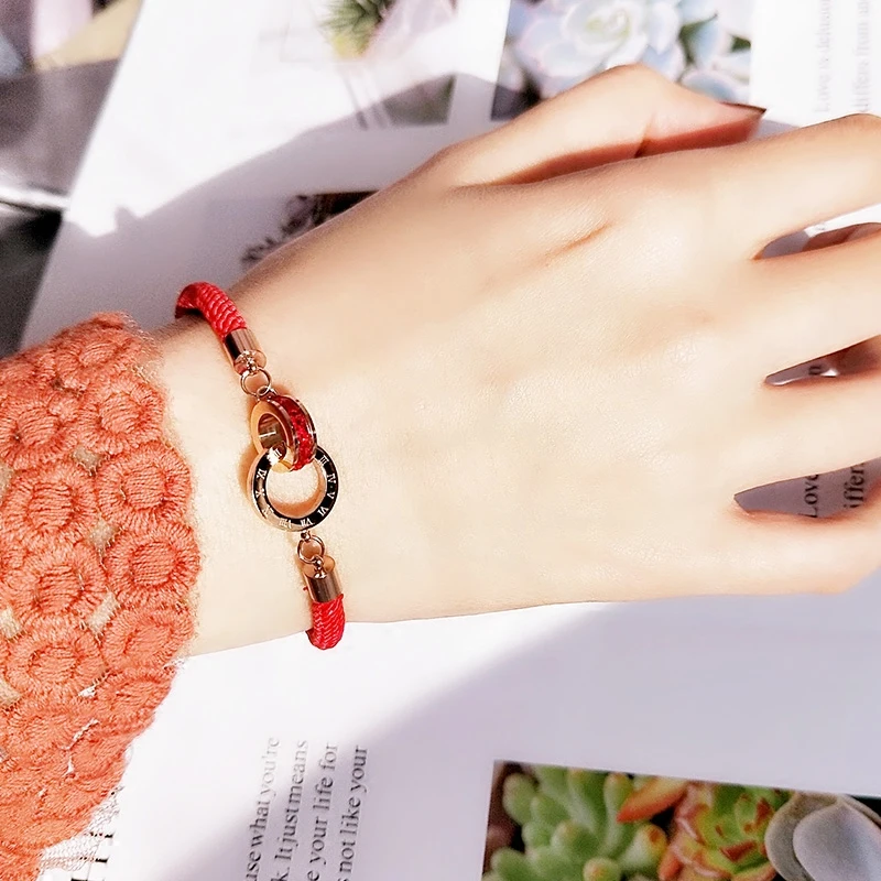 Новое поступление 2019 браслет YUN RUO с красной линией циркона Женская цепочка