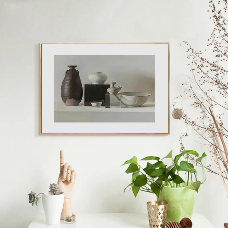 Ваза собака натюрморт жизнь холст настенная печать абстрактный ВИНТАЖНЫЙ ПЛАКАТ