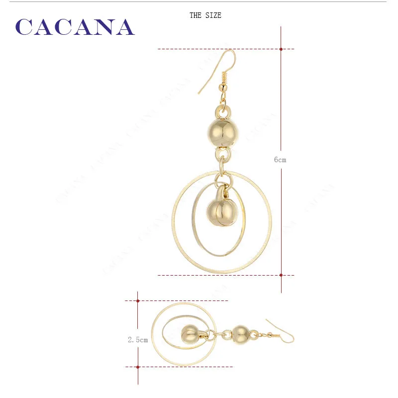 Длинные серьги CACANA для женщин круглая бижутерия Лидер продаж No. A311 A312|dangle long