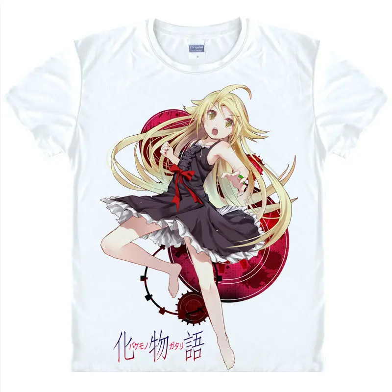Футболка Monogatari Ошино Синобу рубашка дышащие футболки с рисунком из аниме
