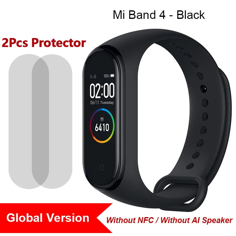 add 2film GL Xiaomi Mi Band 4, Умные часы цветной экран Bluetooth 5.0 Смарт-браслет Фитнес-сердечный ритм 135 мАч Смарт-браслет Смарт-часы Браслет здоровья смарт браслет фитнес браслет - Цвет: add 2film GL