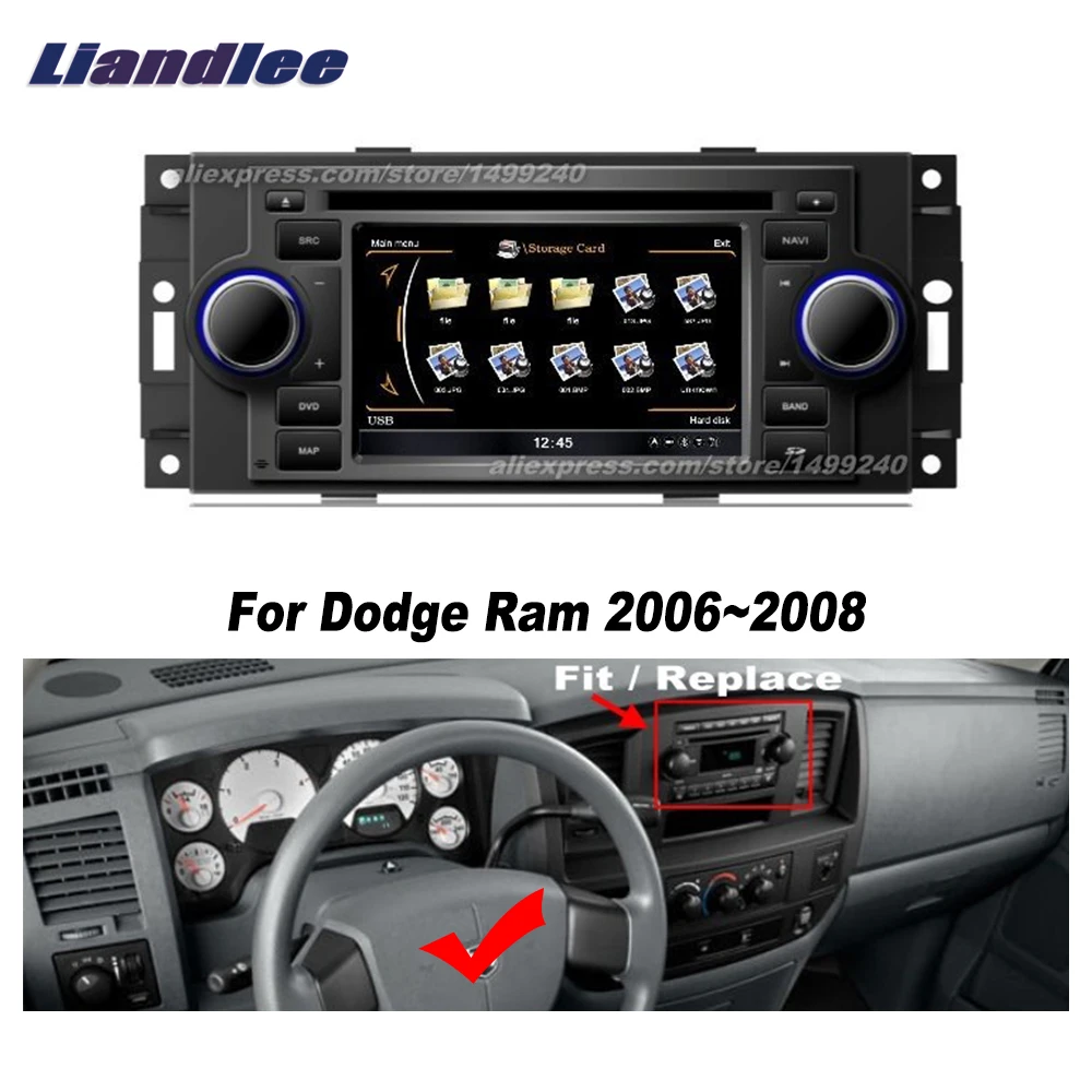 

Car Stereo Radio FM AM For Dodge Ram 2006 2007 2008 Car CD DVD Player GPS Navigation Maps Android Multimedia Screen Display TV