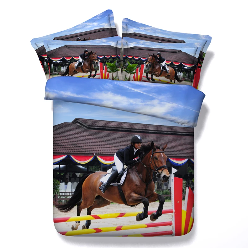 Набор постельного белья с 3D лошадью дизайнерский набор пододеяльник покрывало