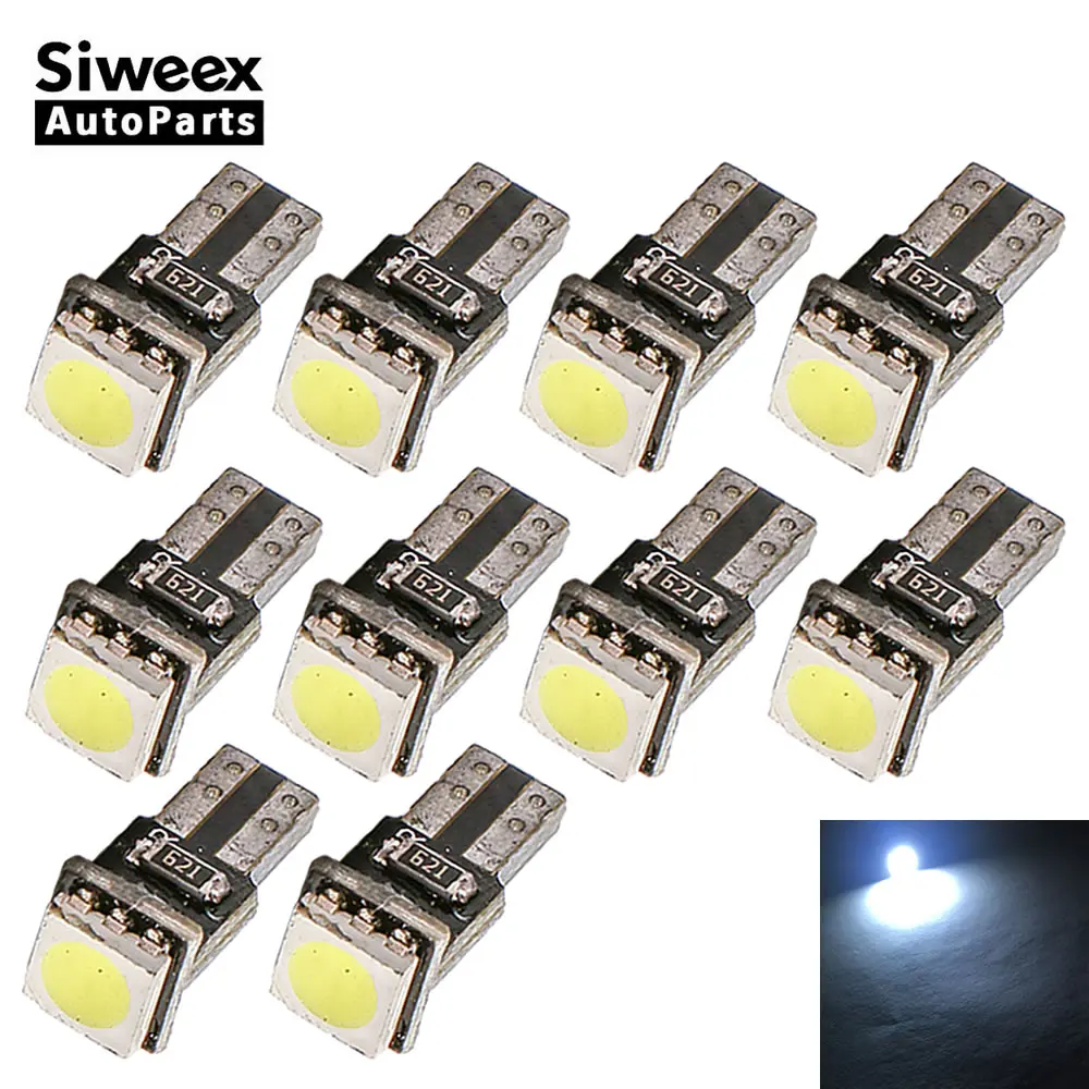 10 шт. T5 1 SMD 5050 автоматический датчик светодиода лампочки приборной панели фонарь