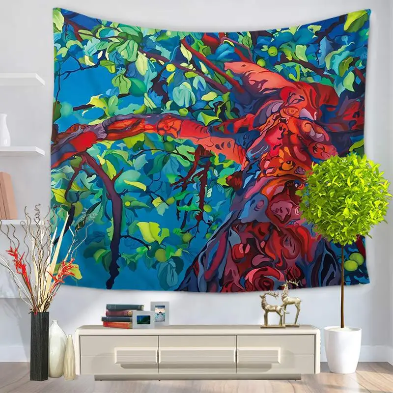 WARM TOUR Colorful Tree Indian Mandala Wall Hanging Tapestry Polyester Bedspread Throw Blanket Picnic Cloth Home Decoration | Дом и сад