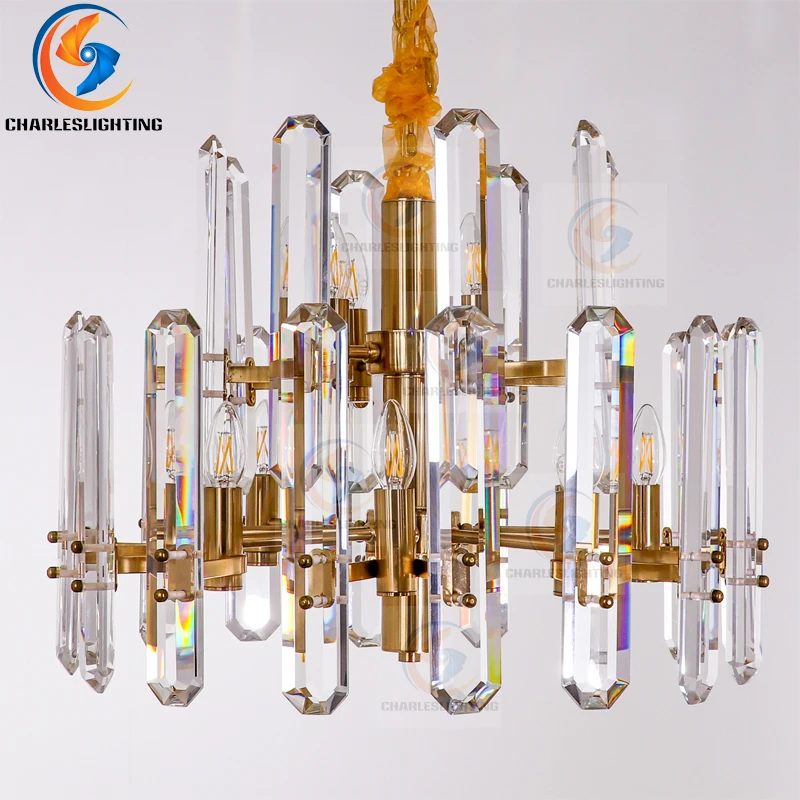 Charles Lighting brief дизайн хрустальные люстры современный светодиодный светильник золото kristal kroonluchter гостиная