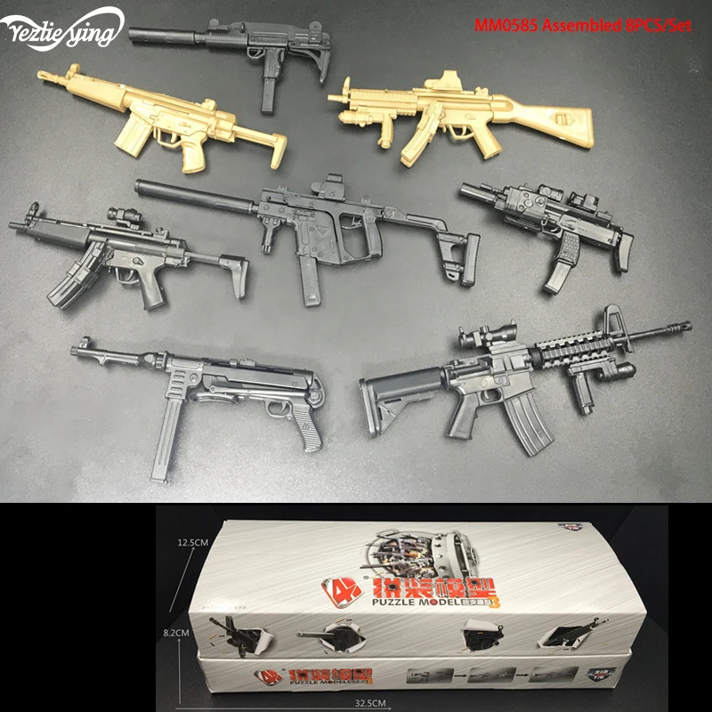 1/6 военные весы 4D пистолет Модель игрушка набор солдат Аксессуары оружие MP5/UZI/HK53/KRISS/MP40/MP7/MP5SD5/MK18 для фигурки