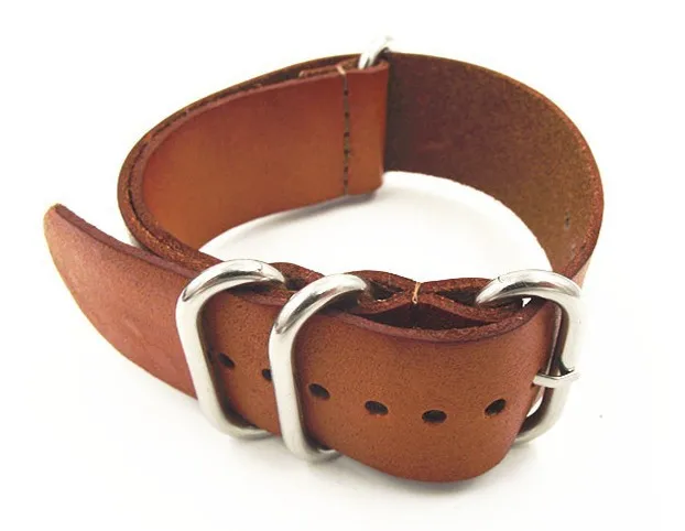 Высококачественный ремешок zulu straps 1PCS 18 мм из натуральной кожи для наручных часов