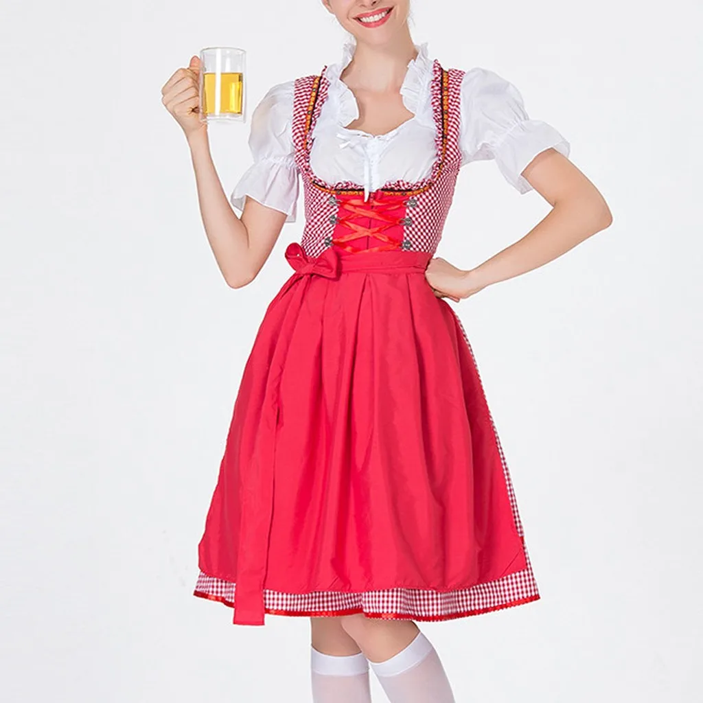 2019 платье для косплея женское пиво фестиваль красное пикантное Платье Лето Осень
