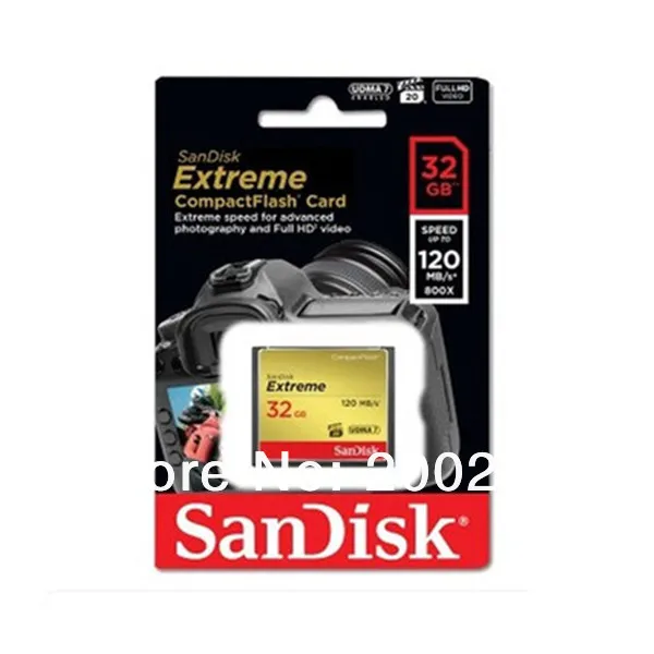 2014 новый оптовая продажа SanDisk экстрим CompactFlash карты памяти высокой скорости 800 X 120