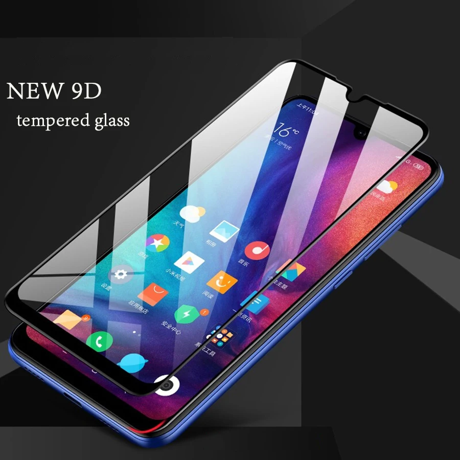 Закаленное стекло с полным покрытием 9D для Xiaomi Redmi Note 7 6 5 Pro Mi 9 8 Lite SE Pocophone F1 A2