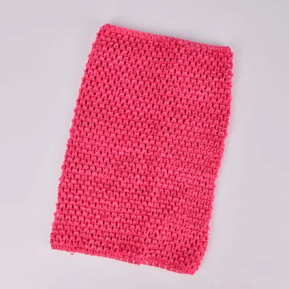 Hot Pink 12 дюймов, вязанная крючком юбка-пачка, вафельный топ для девочек, платье-пачка праздничный костюм принцессы аксессуары «сделай сам», вязаный Топ без подкладки для детей от 7 до 12 лет - Цвет: Hot Pink
