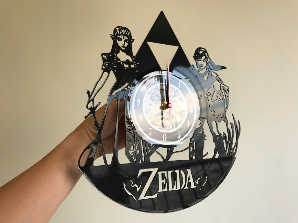 Zelda Книги по искусству виниловые настенные часы подарок номер Современный дом запись Винтаж украшения