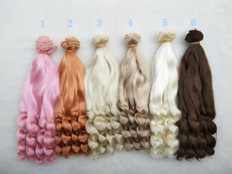 20 см имитация мохера куклы парики кудрявые волосы для BJD/SD дяди Blyth DIY Fapai молочный