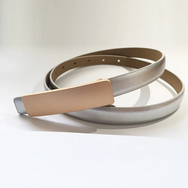 Тонкий ремень для женщин натуральная кожа Женский кушак декоративные гладкие