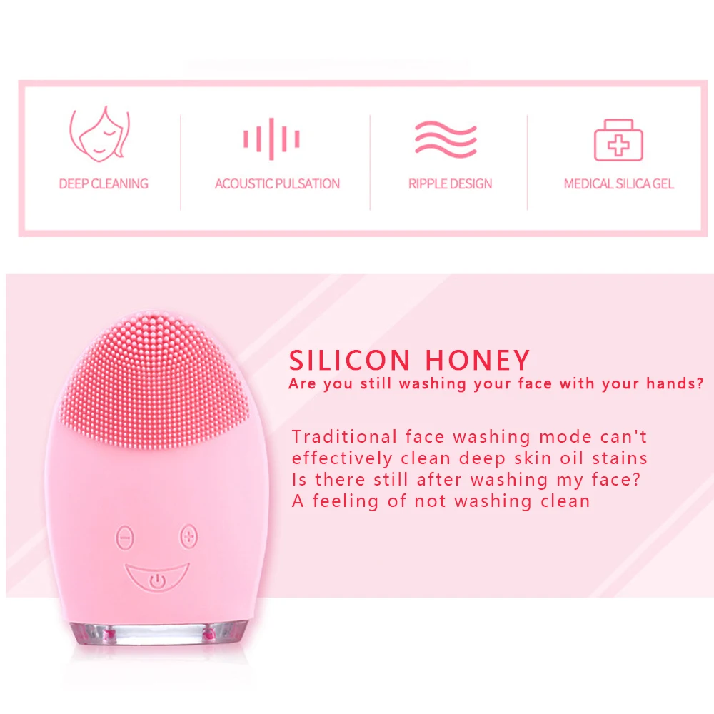 Bfaccia drop shipping Facial Cleansing Massage Brush Ultrasonic Electric USB Charging &amp Waterproof for Women Makeup Wash |