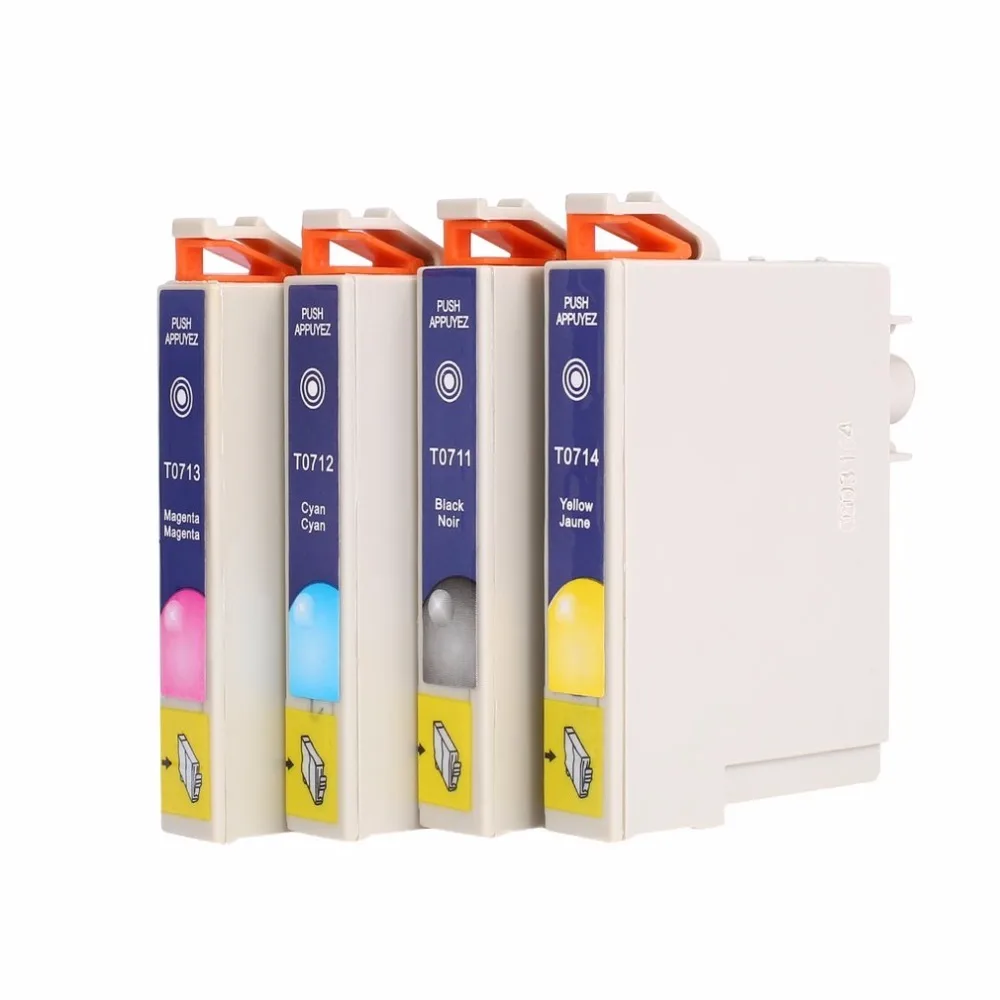 Оригинальные чернильные картриджи T0715 для Epson T0711 T0712 T0713 T0714 4 вида цветов Простота