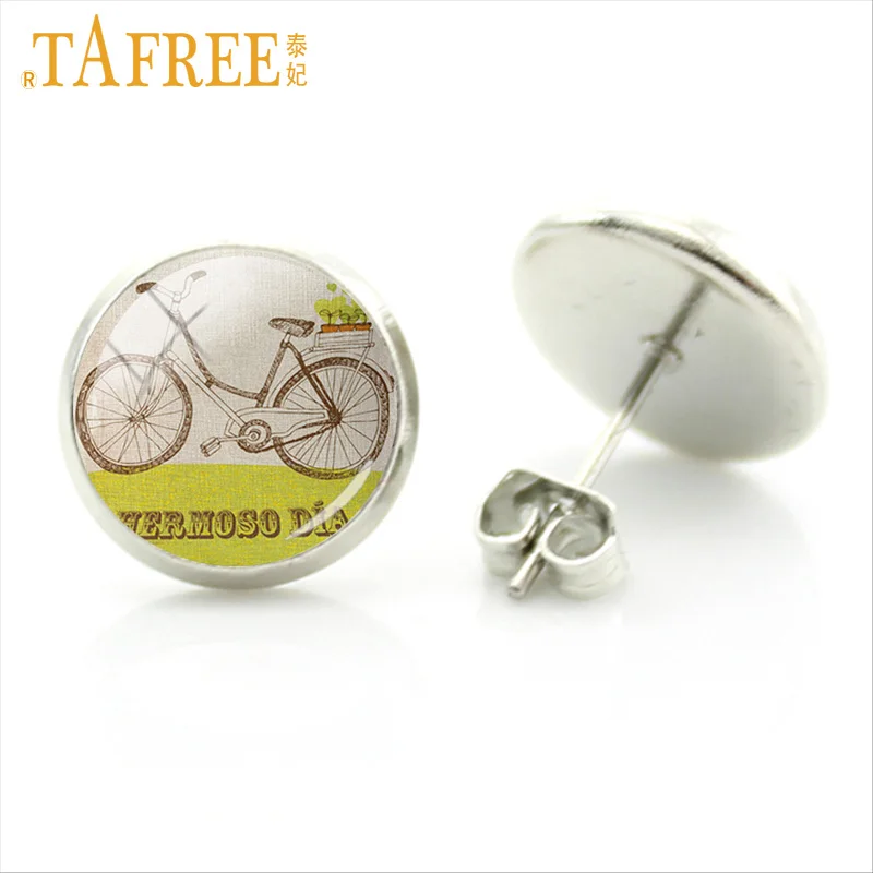 TAFREE Новые велосипедные серьги простой стиль живописи булавки художественное