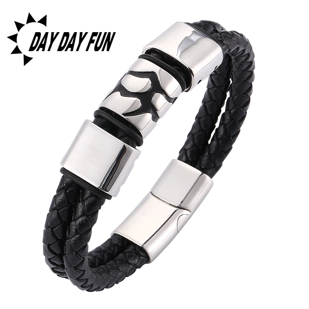 Оптовая продажа классический браслет из натуральной кожи для мужчин ручная