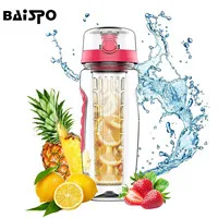 Розовый BAISPO 32 унций 900 мл BPA бесплатно фруктовой заваркой сок шейкер Спортивная бутылка для лимонной воды Тур Пеший Туризм Портативный походов лагерь бутылки - Цвет: Розовый