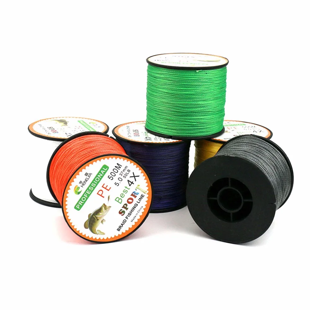 

Strands Braided Fishing line 500m Multi Color Super Strong Japan Multifilament PE braid line