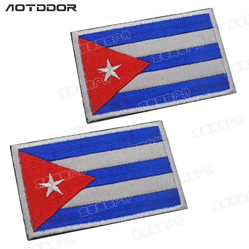 Cuba флаг вышивка нашивка полосатые наклейки эмблема аппликации вышитые