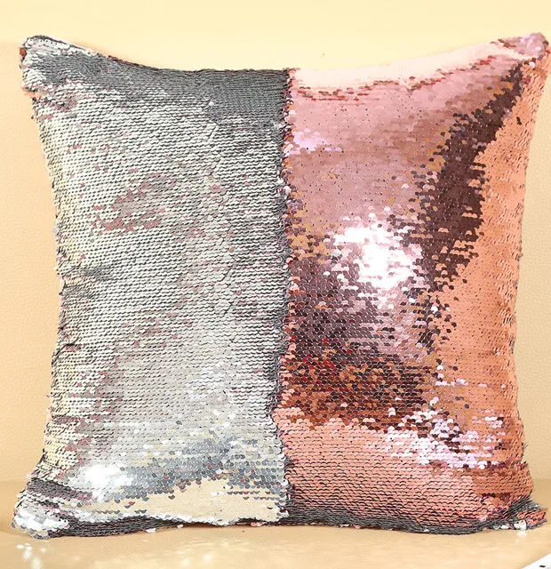 Сделай сам с пайетками Магическая Подушка Чехол 40X40cm Цвет изменение Двусторонняя