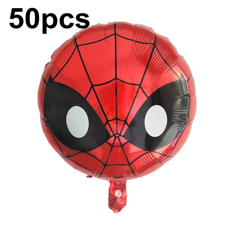 50pcs 50 шт. 3D воздушные шары героев мультфильм Мстители Халк, Человек-паук Бэтмен фольга Гелиевый шар Мальчики декор для вечеринки в честь Дня Рождения подарок воздушные шары Игрушка - Цвет: 50pcs