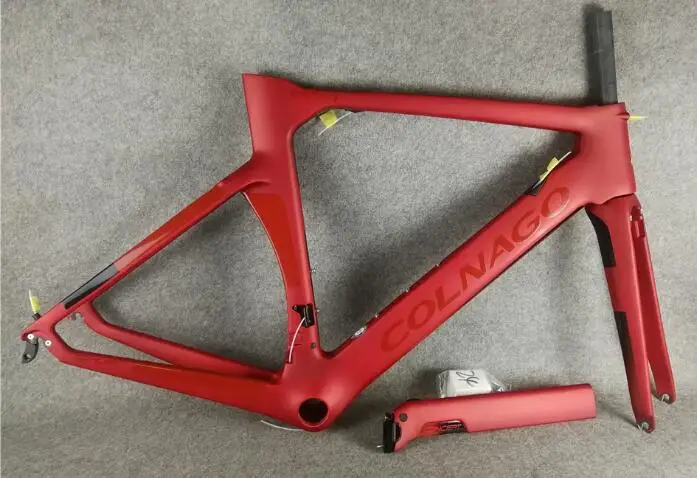 2019 Red Высокое качество Colnago набор углеродных дорожных Рам обода тормоза карбоновые велосипедные рамы оранжевый черный SIGMA эксклюзивный спортивный - Цвет: 2019 Red