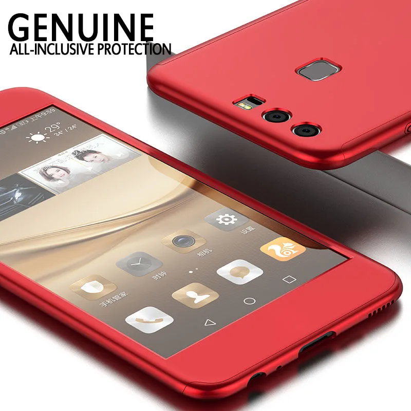 360 Degree Full Cover Cases For huawei P10 P9 LITE Shockproof Case Huawei PLUS honor 8 p8 lite 2017 Glass |