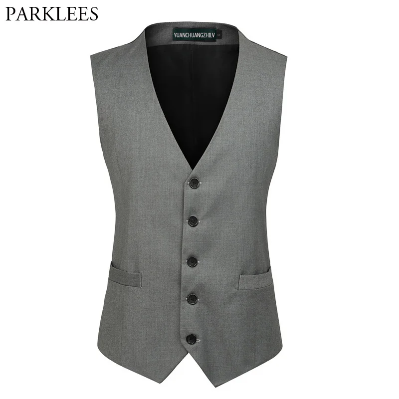Мужской жилет s модный однобортный Деловой без рукавов для свадьбы 2018|Костюмные